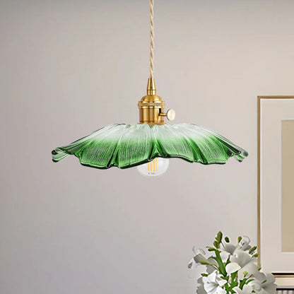Bloemvorm Hanglamp – Glazen Vintage Plafondlamp