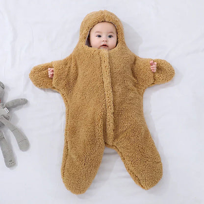 Baby Onesie Stervorm – Warme Pluche Wikkeldeken