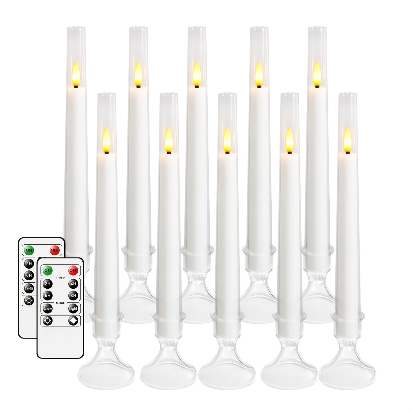 LED Kaarsen met Houder – Set van 10