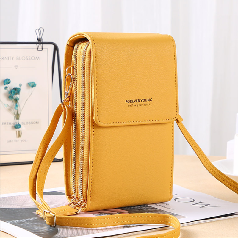 Dames Crossbody Telefoontas – Portemonnee & Schoudertas met Touchscreen Vak