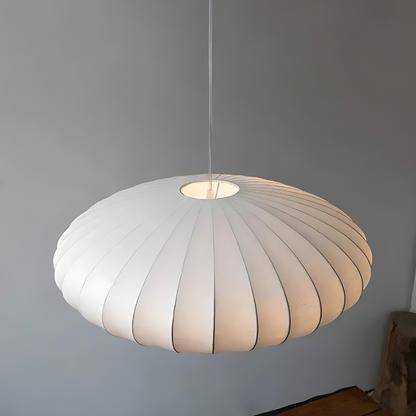 Japandi Stijl Hanglamp – Tijdloze Zijde Plafondlamp