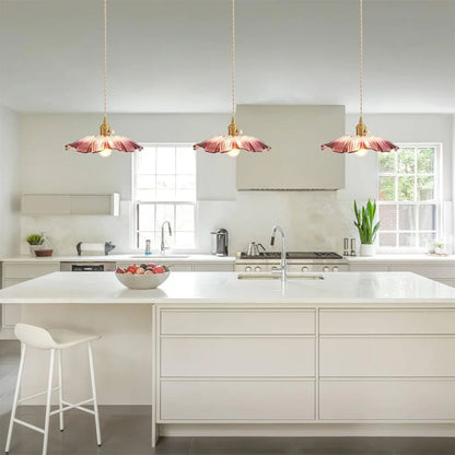 Bloemvorm Hanglamp – Glazen Vintage Plafondlamp