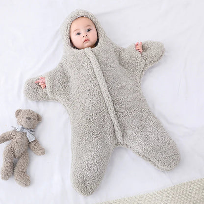 Baby Onesie Stervorm – Warme Pluche Wikkeldeken