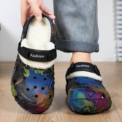 Warme Graffiti Sloffen - Winter Klompen Pantoffels Voor Binnen & Buiten