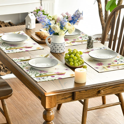 Bloemen Placemats Set - Vrolijke Tafelaccessoires