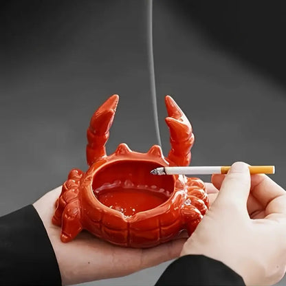 Keramische Krab Asbak met Deksel – Uniek Handgemaakt Design