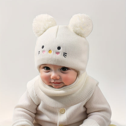 Warme Baby Muts met Oortjes – Zachte Gebreide Wintermuts
