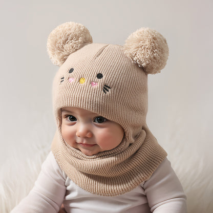 Warme Baby Muts met Oortjes – Zachte Gebreide Wintermuts
