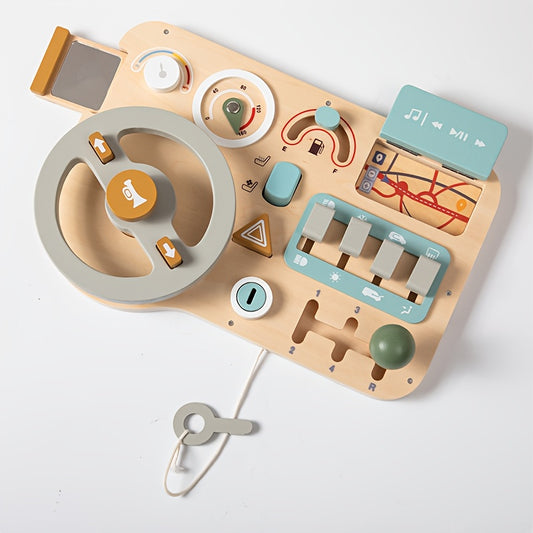 Interactief Houten Dashboard Stuur – Educatief Speelgoed