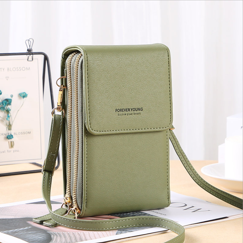 Dames Crossbody Telefoontas – Portemonnee & Schoudertas met Touchscreen Vak