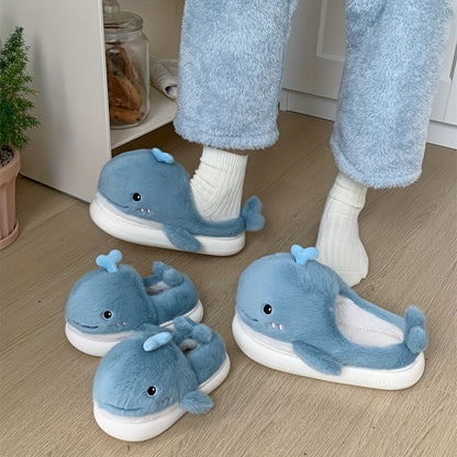 Cozy Whale Slippers – Winter Sloffen met Fleece Voering