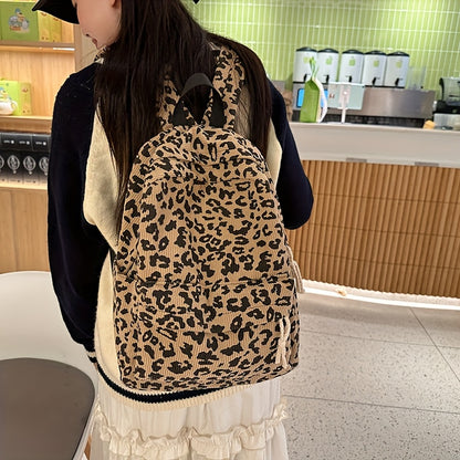 Corduroy Rugzak voor School & Werk – Laptop Tas met Meerdere Compartimenten