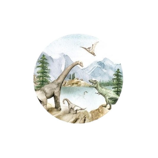 Cirkel Dino Muursticker - Breng Avontuur naar de Kinderkamer