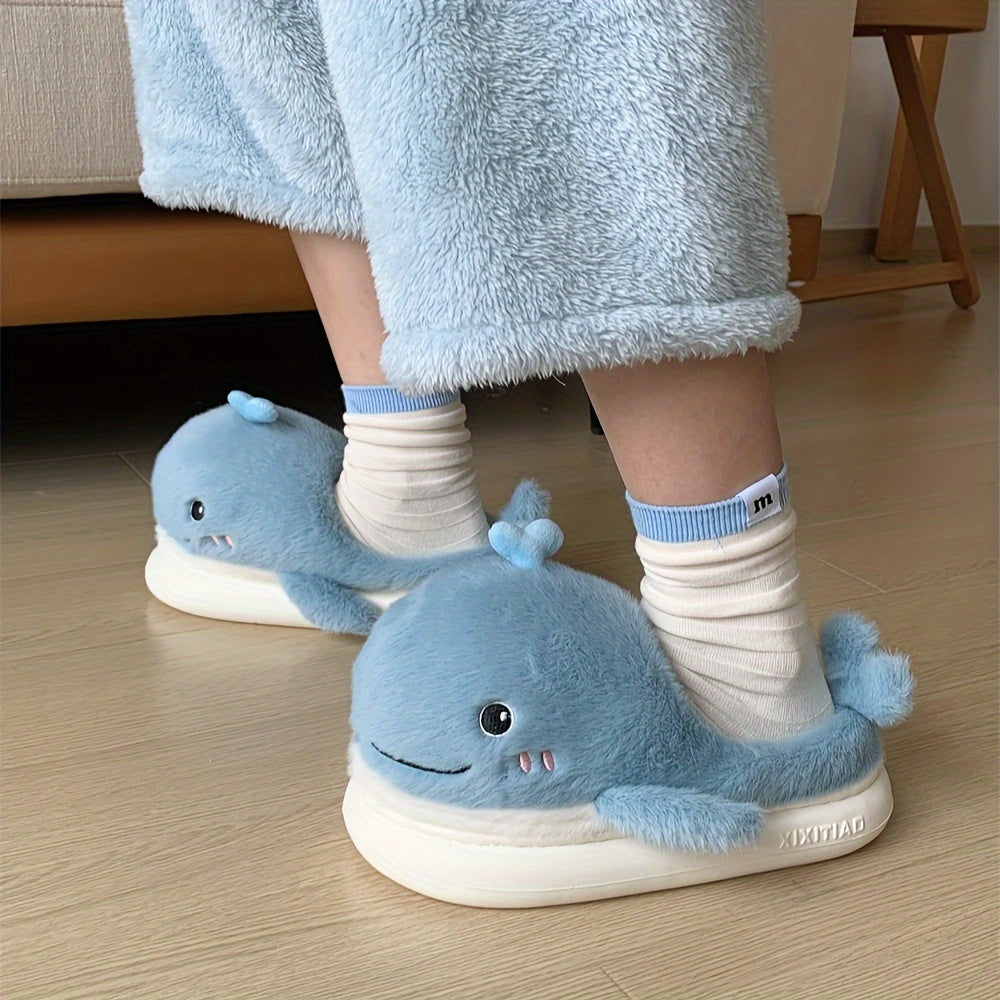 Cozy Whale Slippers – Winter Sloffen met Fleece Voering