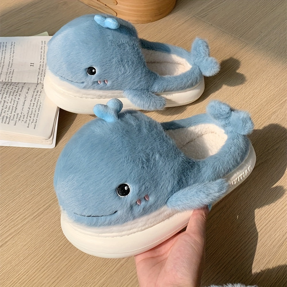 Cozy Whale Slippers – Winter Sloffen met Fleece Voering