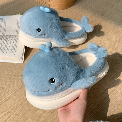 Cozy Whale Slippers – Winter Sloffen met Fleece Voering