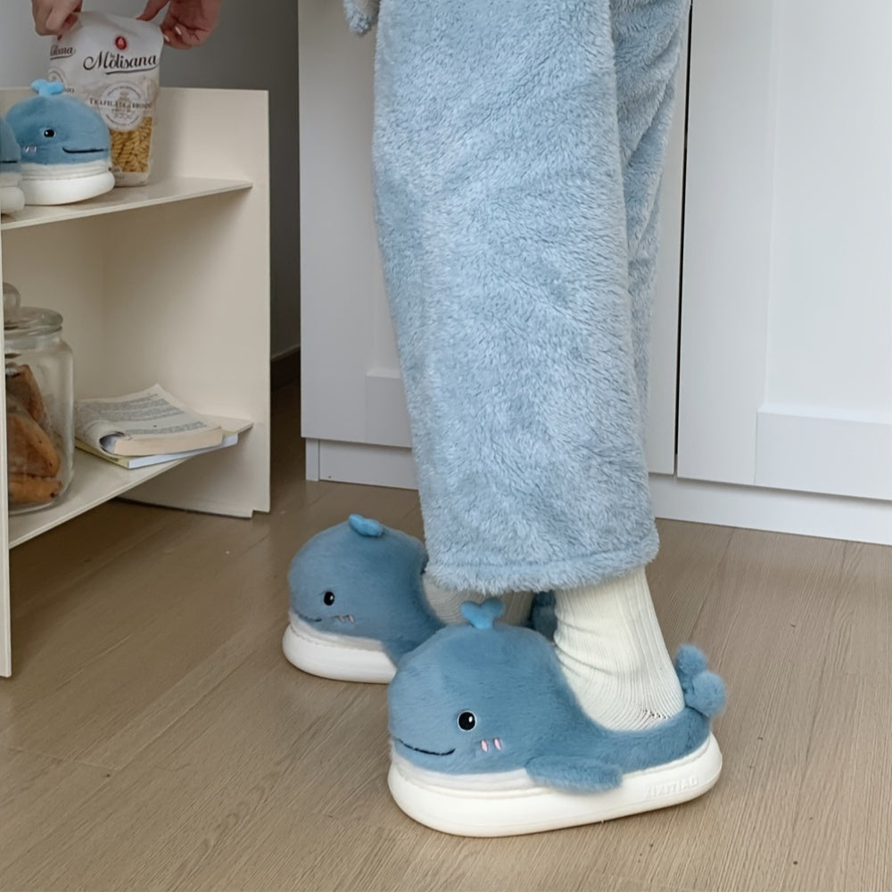 Cozy Whale Slippers – Winter Sloffen met Fleece Voering