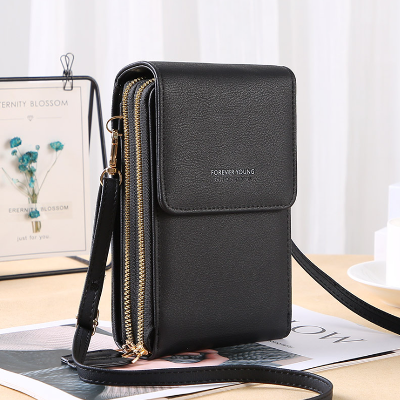 Dames Crossbody Telefoontas – Portemonnee & Schoudertas met Touchscreen Vak