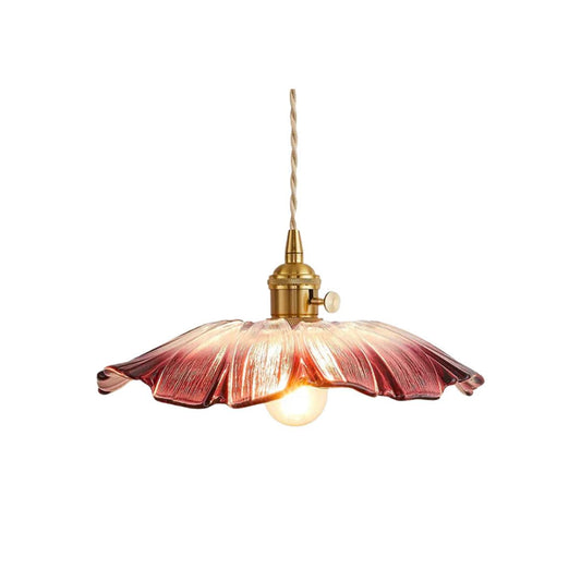Bloemvorm Hanglamp – Glazen Vintage Plafondlamp