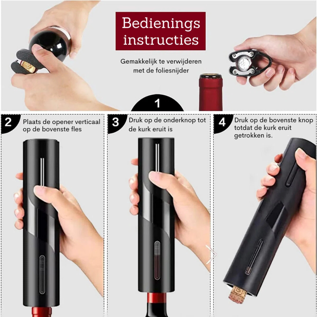 WineWave – Dé Luxe Elektrische Wijnopener Set