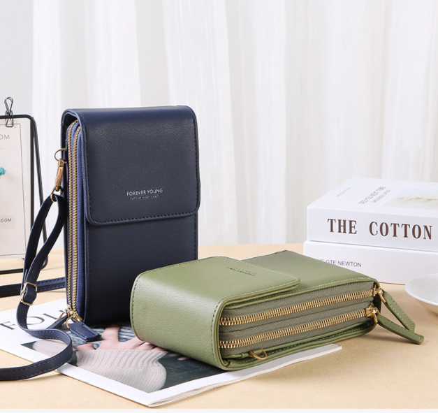 Dames Crossbody Telefoontas – Portemonnee & Schoudertas met Touchscreen Vak
