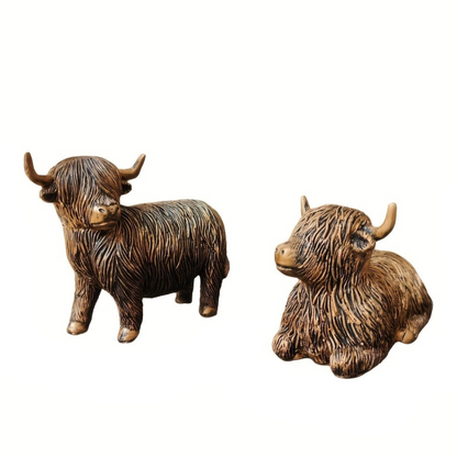 Set van 2 Highland Koe Beeldjes