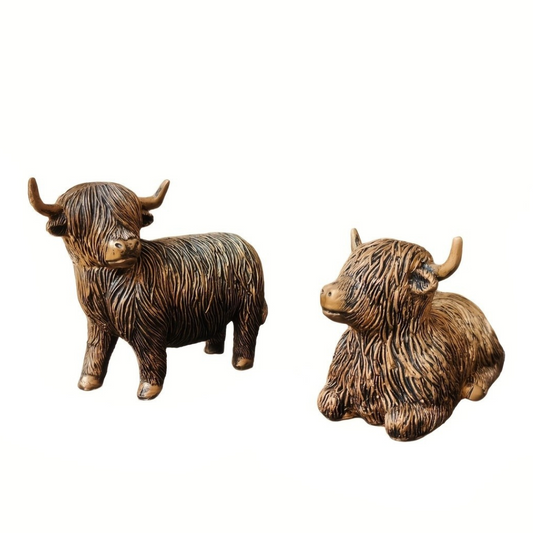 Set van 2 Highland Koe Beeldjes