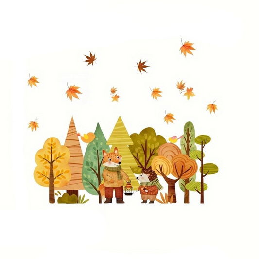 Herfst Decoratie – Herbruikbare Dubbelzijdige Raamsticker