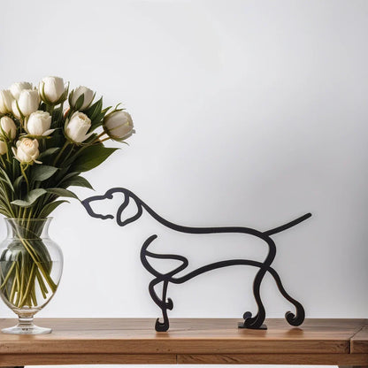 Moderne Hondensculptuur – Minimalistisch Beeld voor Woondecoratie