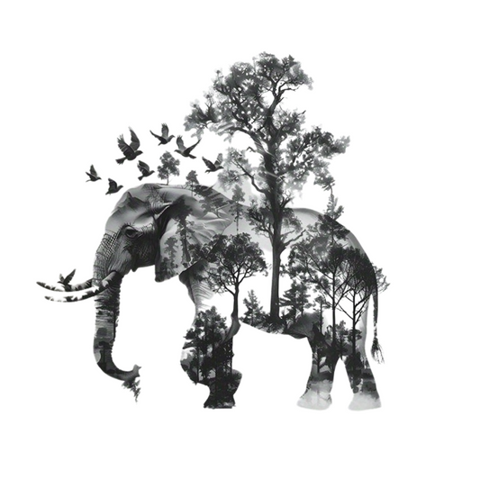 Olifant Muursticker – Natuurlijke Decoratie voor Woon- of Slaapkamer