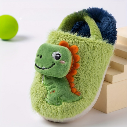 Dino Kinder Sloffen – Warme Pluche Pantoffels met Anti-Slip Zool