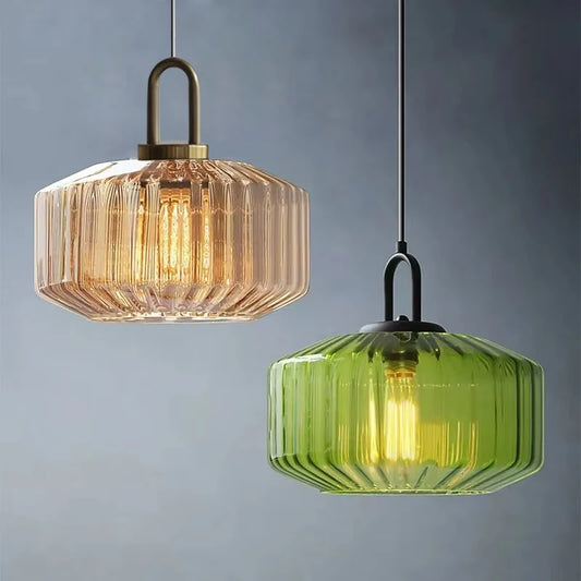 Retro Hanglamp – Vintage Glazen Kroonluchter