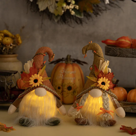 Herfst Decoratie – Gnome met LED Verlichting
