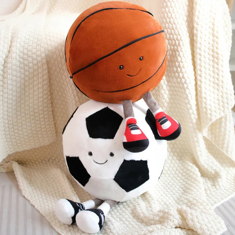 Voetbal & Basketbal Knuffel – Zachte Pluche Sportbal Speelgoed