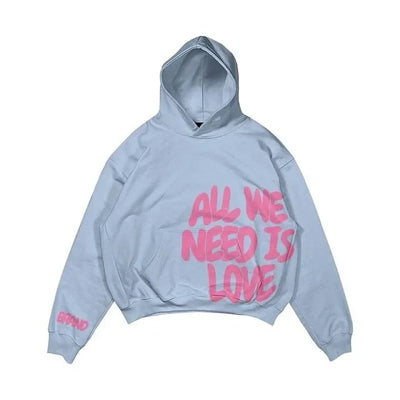 Statement Hoodie – “All We Need Is Money / Love Has Many Faces” – Unisex Cropped Sweate