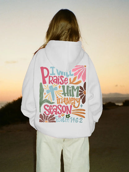 Oversized Hoodie “Praise the Sun” – Unisex Trui met Kleurrijke Backprint