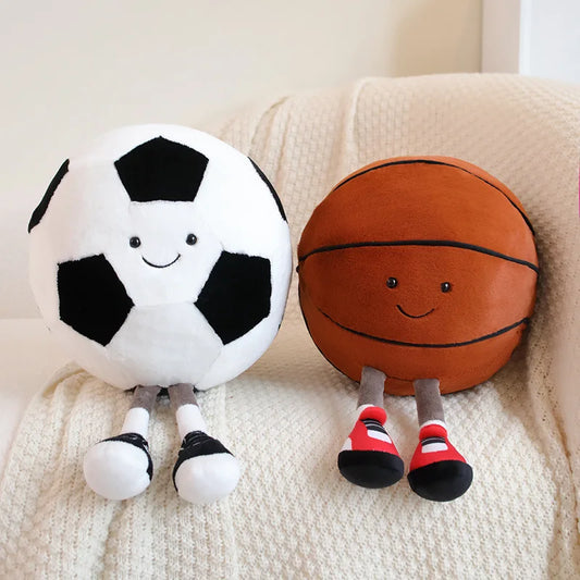 Voetbal & Basketbal Knuffel – Zachte Pluche Sportbal Speelgoed