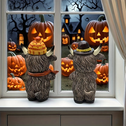 Herfst Decoratie – Set van 2 Koe Beeldjes