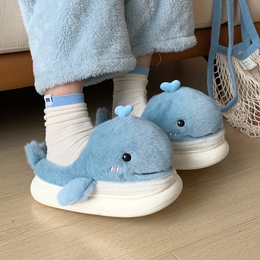 Cozy Whale Slippers – Winter Sloffen met Fleece Voering