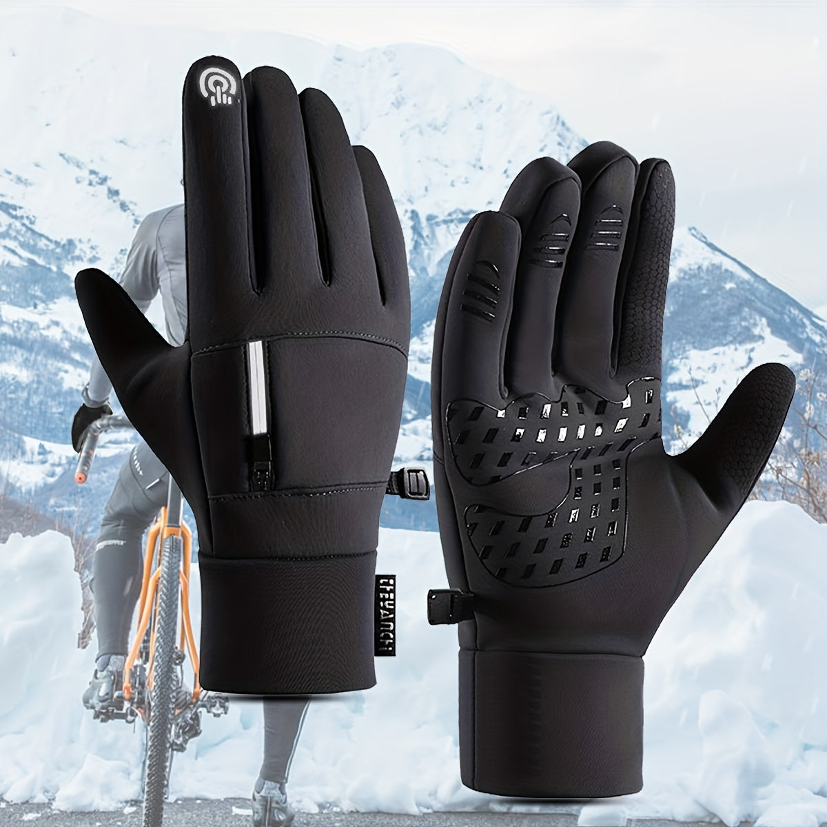 Winter Fiets Handschoenen Heren – Touchscreen, Waterdicht & Winddicht