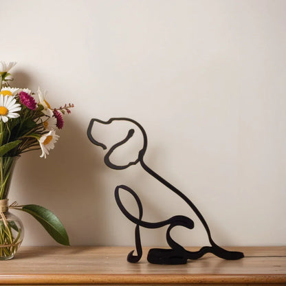 Moderne Hondensculptuur – Minimalistisch Beeld voor Woondecoratie
