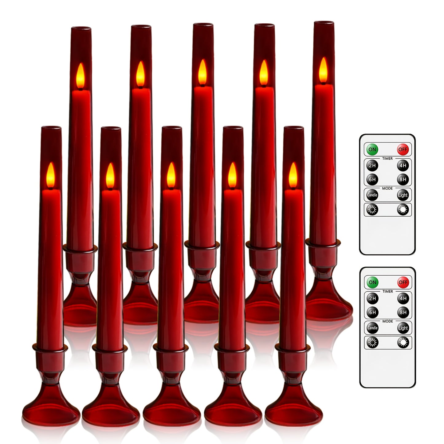 LED Kaarsen met Houder – Set van 10