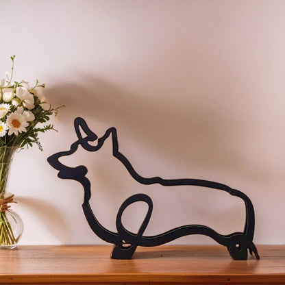 Moderne Hondensculptuur – Minimalistisch Beeld voor Woondecoratie