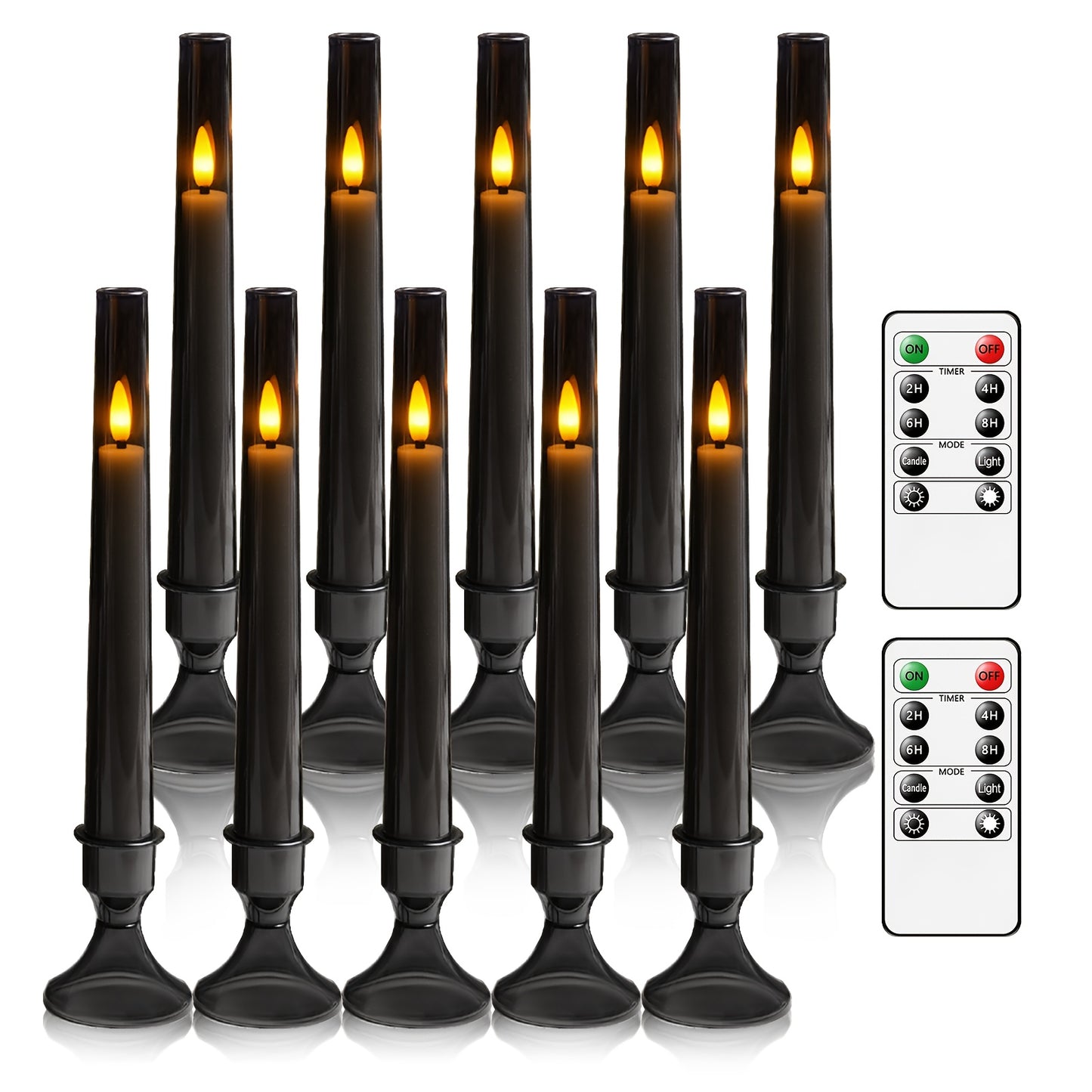 LED Kaarsen met Houder – Set van 10