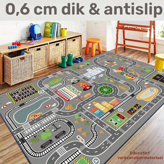 Speelmat met Wegen & Auto's – Educatief Speelkleed Kinderen
