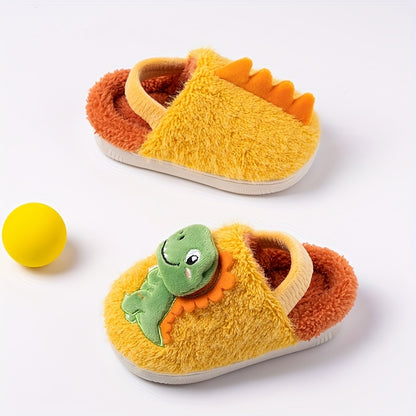 Dino Kinder Sloffen – Warme Pluche Pantoffels met Anti-Slip Zool