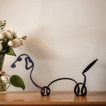 Moderne Hondensculptuur – Minimalistisch Beeld voor Woondecoratie