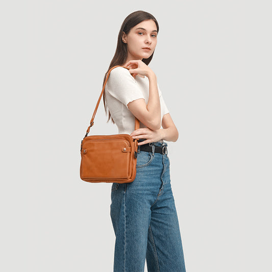 LuxBag - Leren crossbody schoudertas dames tas