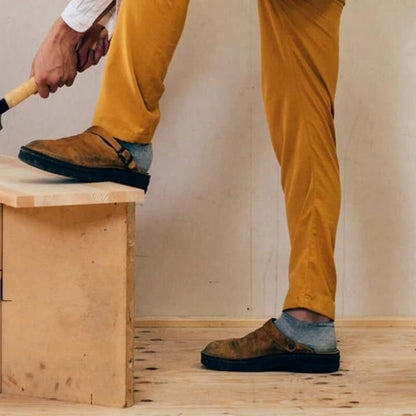 UrbanStep | Premium Leren Huis Klompen voor Mannen - Comfortabel Voetbed
