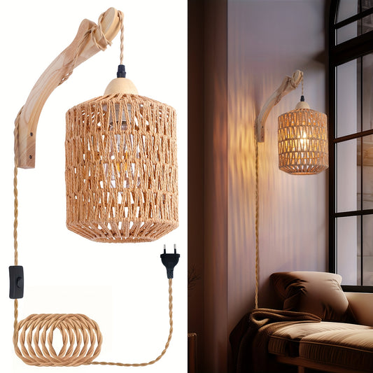 Wandlamp Rotan – Boho Wandverlichting met Natuurlijke Look